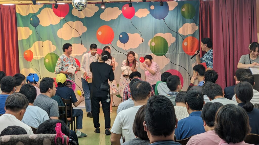 6月19日、一宮町の福祉施設「青松学園」にてイベント出演